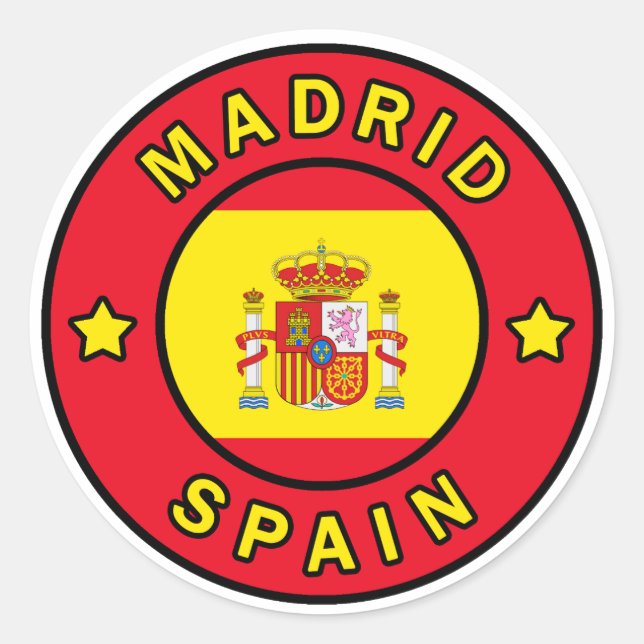 Madrid Spain Classic Round Sticker (Front)