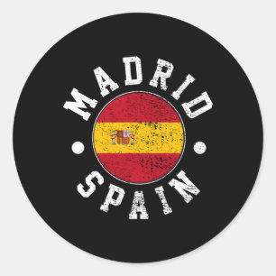 Madrid Spain Classic Round Sticker