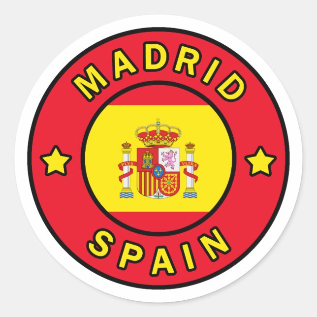 Madrid Spain Classic Round Sticker (Front)