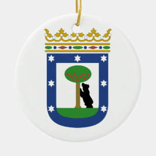 Madrid Spain Coat of Arms Ceramic Tree Decoration