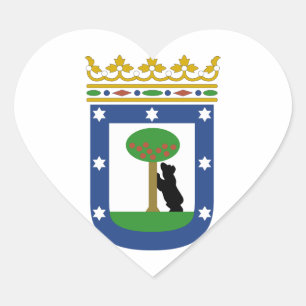 Madrid Spain Coat of Arms Heart Sticker