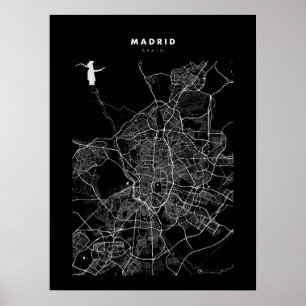 Madrid - Spain Dark City Map Poster