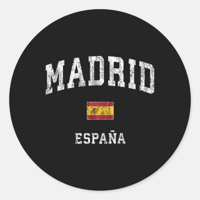 Madrid Spain Espana Athletic Sports Classic Round Sticker (Front)