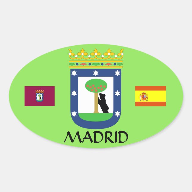 Madrid Spain Euro-Oval Crest Sticker (Front)