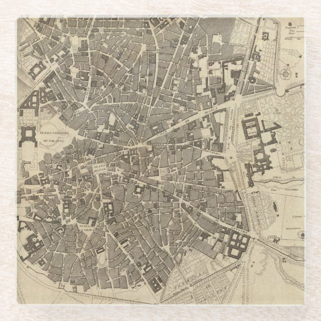 Madrid, Spain Glass Coaster (Front)