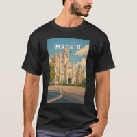 Madrid Spain Illustration Travel Art Vintage