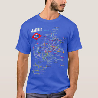 Madrid Spain Metro Subway Train Map Spanish Langua T-Shirt