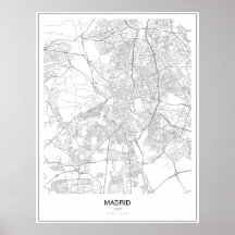 Madrid, Spain Minimalist Map Poster