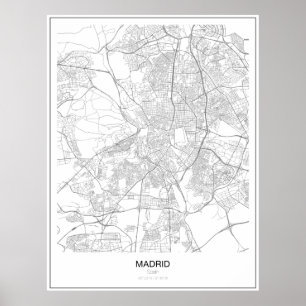 Madrid, Spain Minimalist Map Poster