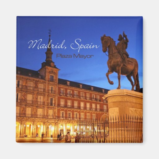 Image of Madrid Spain Nighttime Scene Travel Magnets