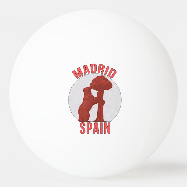 Madrid Spain Ping Pong Ball (Front)