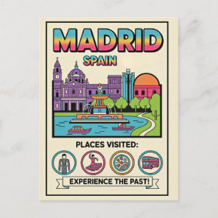 Madrid Spain Retro 1990s Travel  Postcard