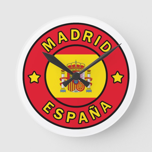 Madrid Spain Round Clock (Front)