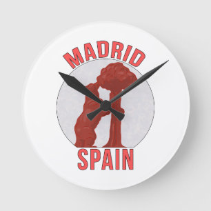 Madrid Spain Round Clock