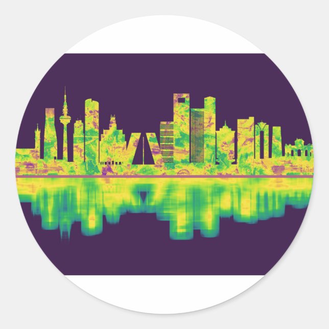 Madrid Spain Skyline Classic Round Sticker (Front)