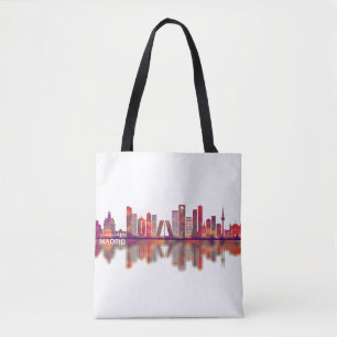 Madrid Spain Skyline Tote Bag
