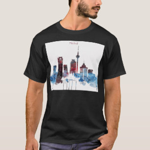 Madrid Spain Skyline Watercolor T-Shirt