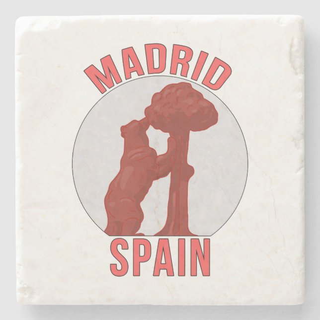 Madrid Spain Stone Coaster (Front)