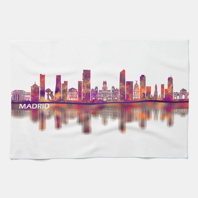 Madrid Spain Tea Towel (Horizontal)