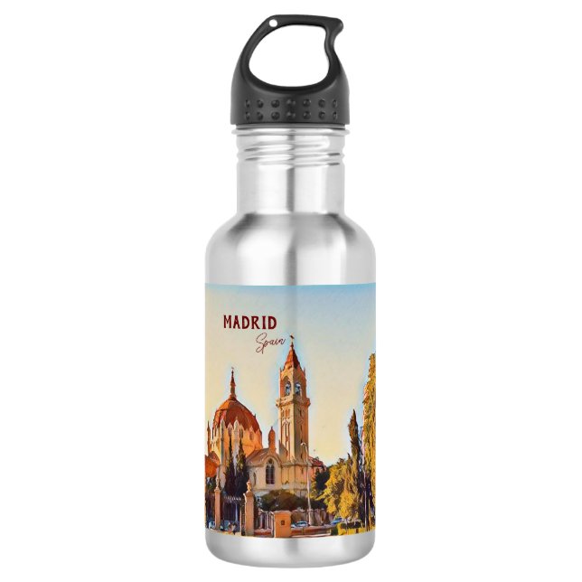 Madrid Spain Travel landscape souvenir 532 Ml Water Bottle (Front)