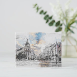 Madrid Spain Travel landscape souvenir Holiday Postcard