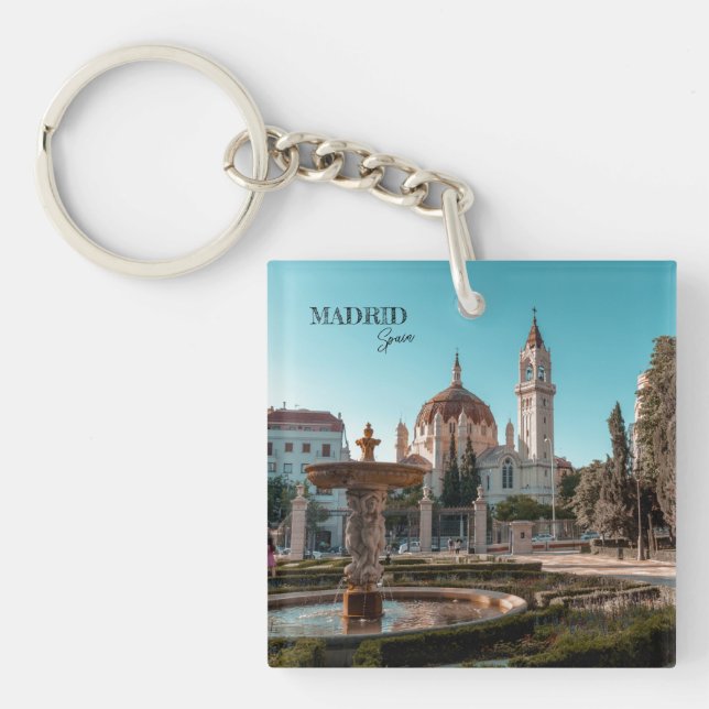 Madrid Spain Travel landscape souvenir Key Ring (Front)