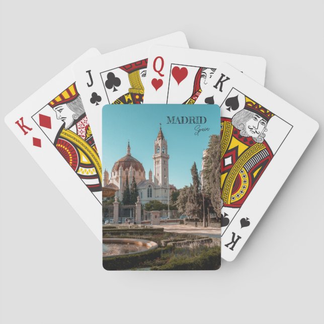 Madrid Spain Travel landscape souvenir Playing Cards (Back)