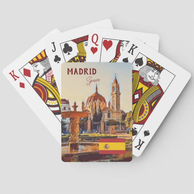 Madrid Spain Travel landscape souvenir Playing Cards (Back)