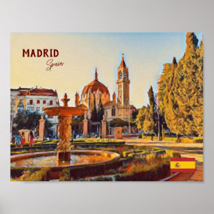 Madrid Spain Travel landscape souvenir Poster