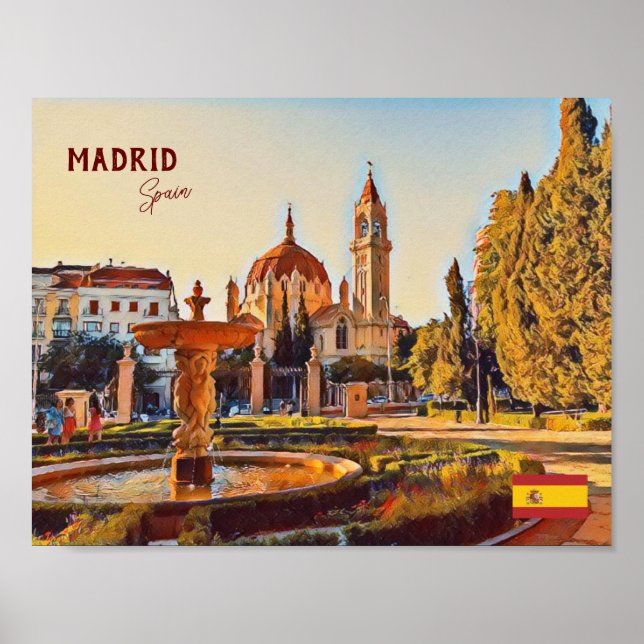 Madrid Spain Travel landscape souvenir Poster (Front)