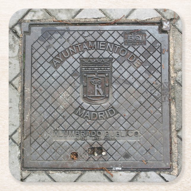 Madrid, Spain Utility Cover - Coaster (Front)