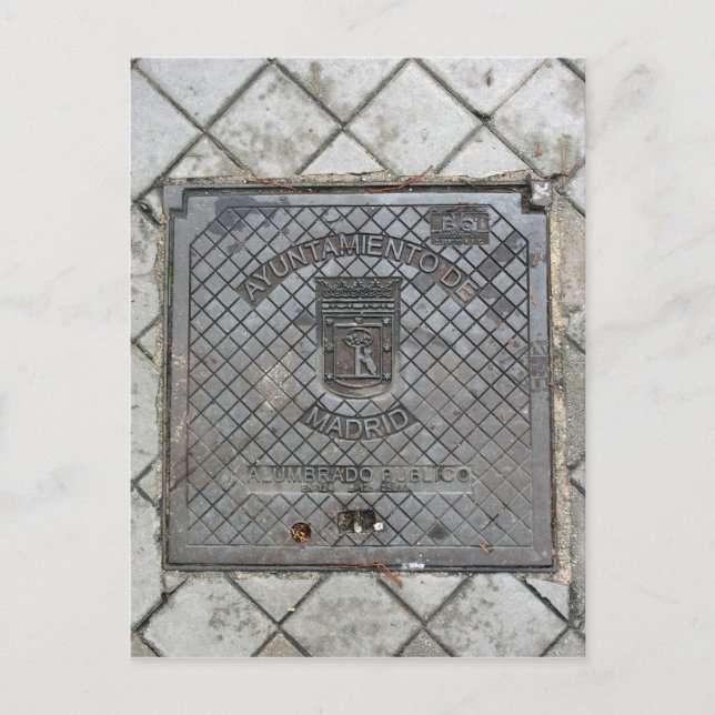 Madrid, Spain Utility Cover Postcard (Front)