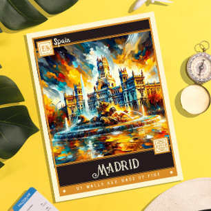Madrid, Spain   Vintage Painting Postcard