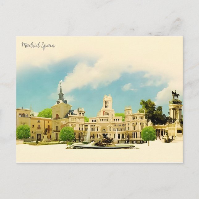 Madrid Spain vintage travel Bear Postcard (Front)