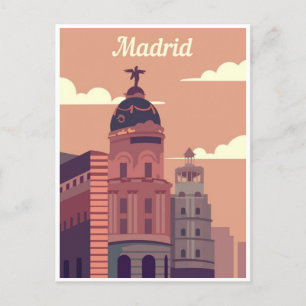 Madrid Spain vintage travel espana spanish  Postcard