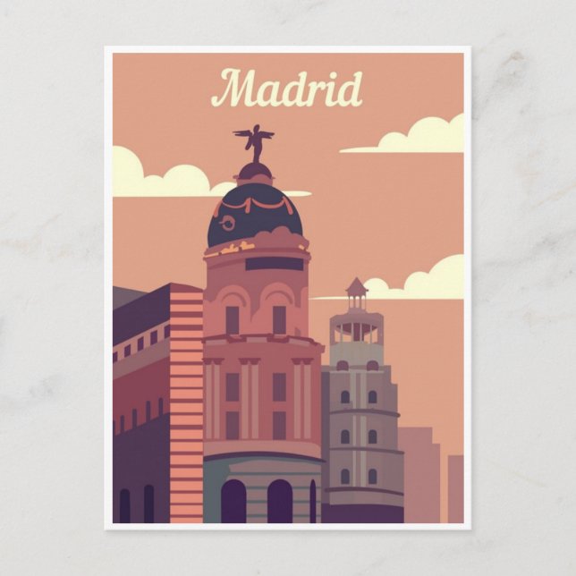 Madrid Spain vintage travel espana spanish  Postcard (Front)