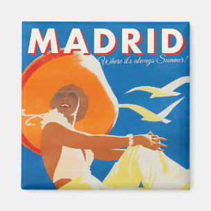 Madrid Spain vintage travel Magnet