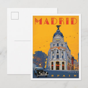 Madrid Spain Vintage Travel Postcard