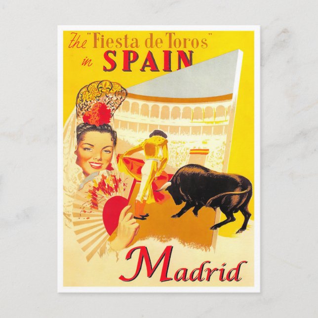 Madrid Spain vintage travel Postcard (Front)