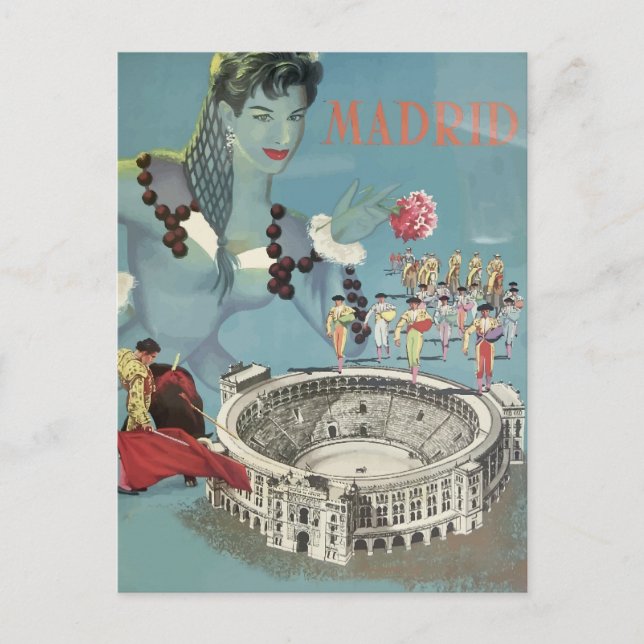 Madrid, Spain Vintage Travel Postcard (Front)