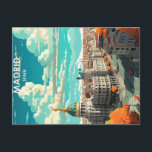 madrid spain vintage travel poster postcard<br><div class="desc">Capture the vibrant spirit of Madrid with this vintage-inspired travel poster! This beautiful art print showcases a charming cityscape bathed in warm sunlight, inviting you to explore the enchanting streets and discover the heart of Spain. Perfect for adding a touch of wanderlust to your home decor or gifting to fellow...</div>