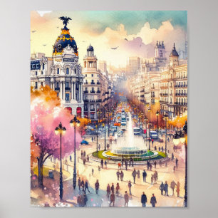 Madrid Spain Watercolor Poster