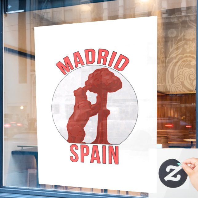 Madrid Spain Window Cling (Cafe Window)