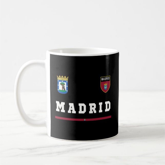 Madrid Sportssoccer Jersey Flag Football Coffee Mug (Left)
