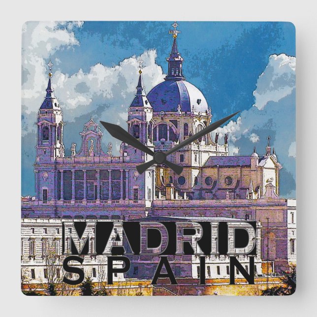 Madrid Square Wall Clock (Front)