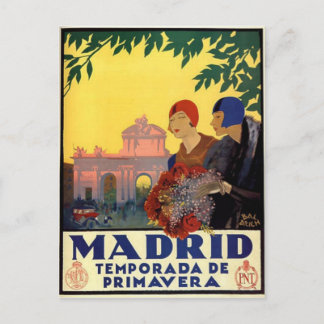 Madrid Temporada de Primavera - Vintage Art Poster Postcard