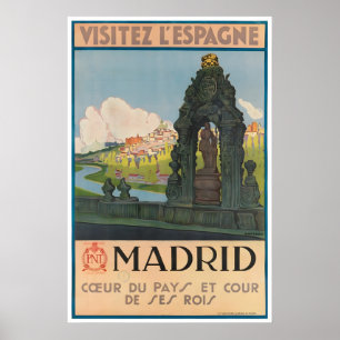 Madrid Travel Poster Spain Art Spanish Print