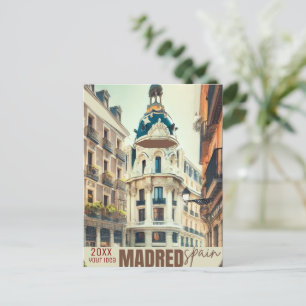 Madrid Travel Wall Art, Spain Travel Art, Madrid W Holiday Postcard