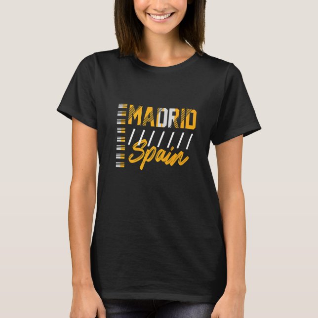 Madrid Vacation Holiday Spain Flag   T-Shirt (Front)