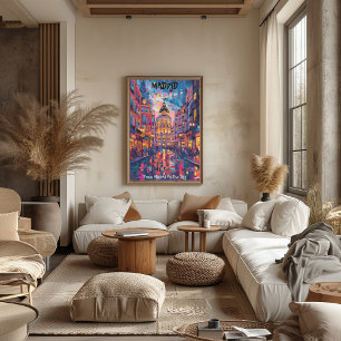 Madrid: Vibrant Nights - Contemporary Art Poster